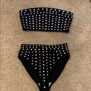 Misguided high waisted strapless bikini